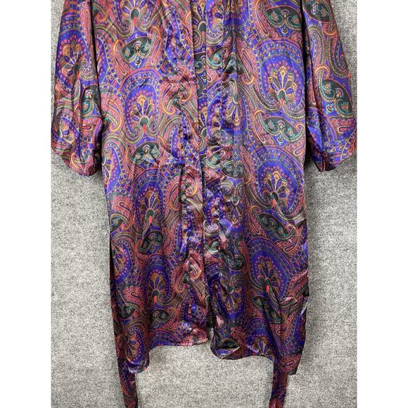 1990s Y2K Frederick's of Hollywood Silk Kimono Style Robe, Hong Kong, Size M - Picture 3 of 8